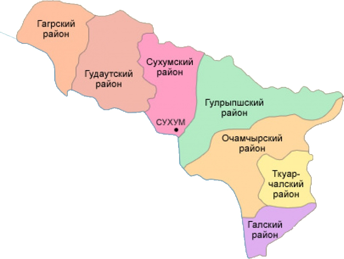 Какие города в абхазии. Гальский район Абхазии на карте. Территориальная карта Абхазии. Административное деление Абхазии. Административно-территориальное деление Абхазии.